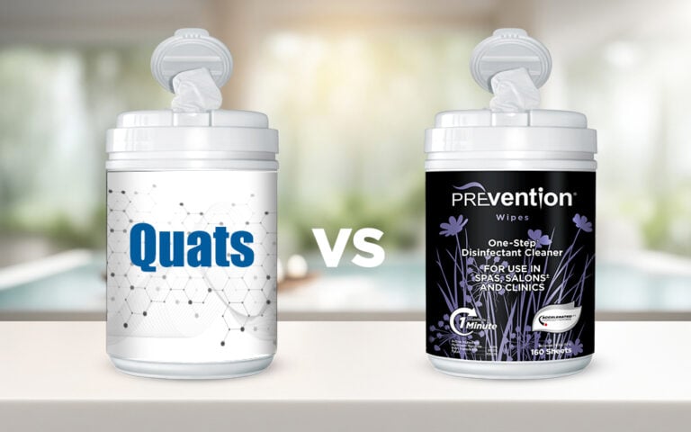 Quaternary ammonium disinfectant wipes compared with Prevention Accelerated Hydrogen Peroxide wipes